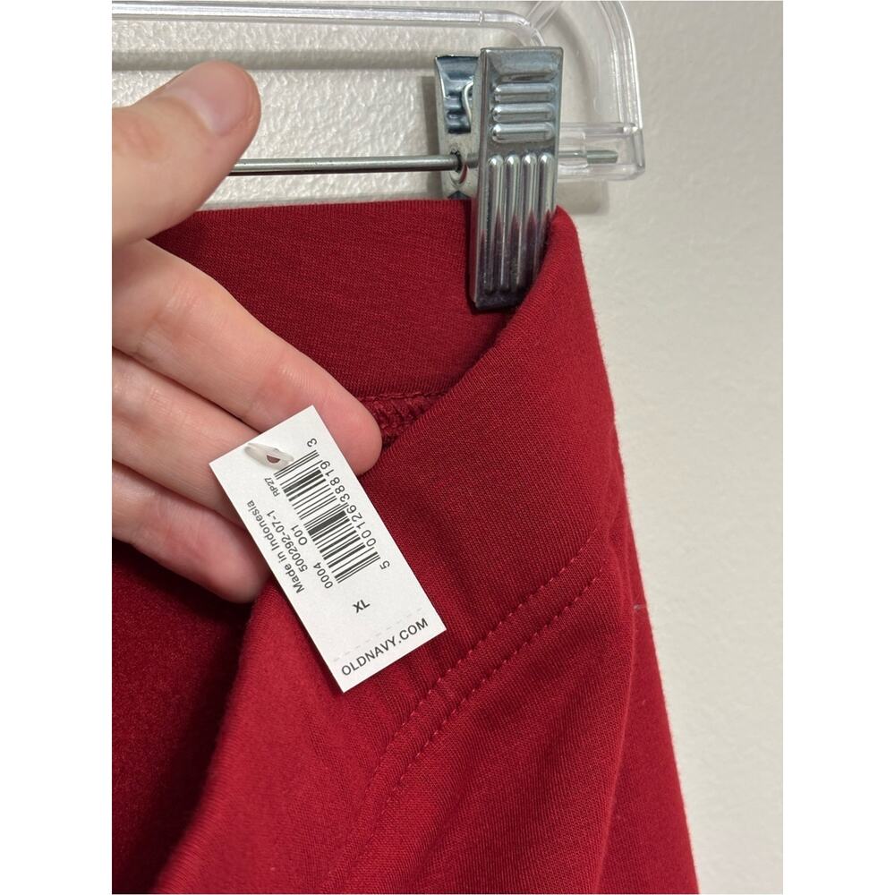 NEW Old Navy High-Waisted Fleece-Lined Fashion Layering Leggings in Red -Size XL - Picture 5 of 5